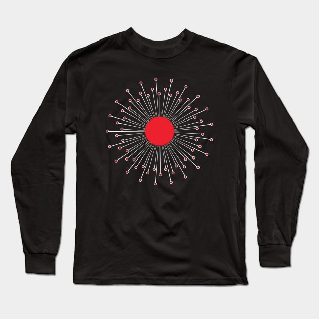 Red Burst Long Sleeve T-Shirt by Liam Warr